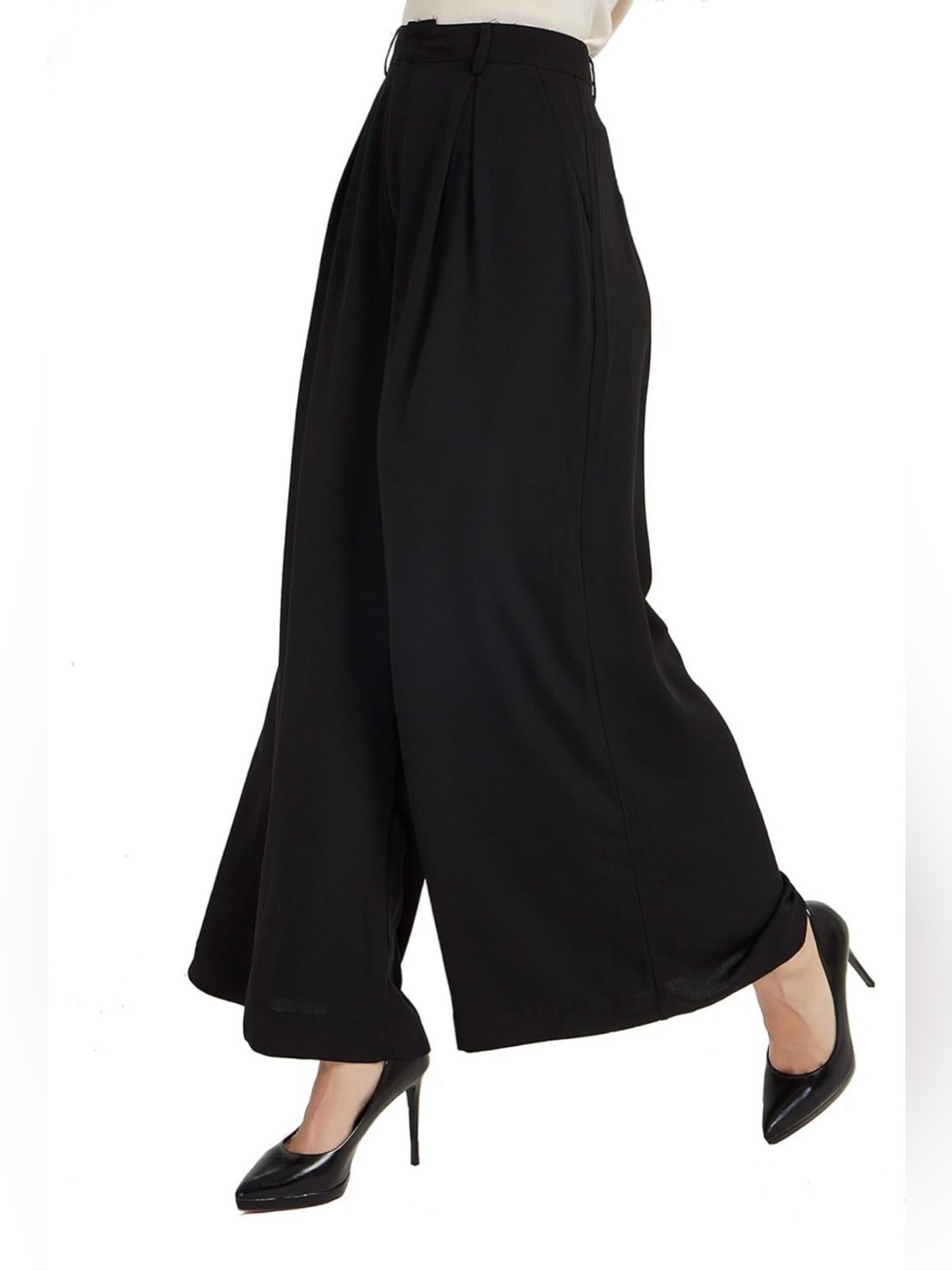 Classic Black Wide-Leg Women's Pants